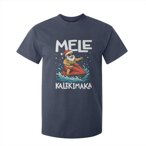 Mele Kalikimaka Hawaiian Christmas T Shirt For Kid Funny Santa Jet Ski Summer Beach Xmas In July TS10 Navy Print Your Wear