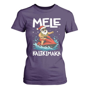 Mele Kalikimaka Hawaiian Christmas T Shirt For Women Funny Santa Jet Ski Summer Beach Xmas In July TS10 Purple Print Your Wear