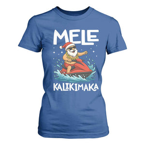 Mele Kalikimaka Hawaiian Christmas T Shirt For Women Funny Santa Jet Ski Summer Beach Xmas In July TS10 Royal Blue Print Your Wear