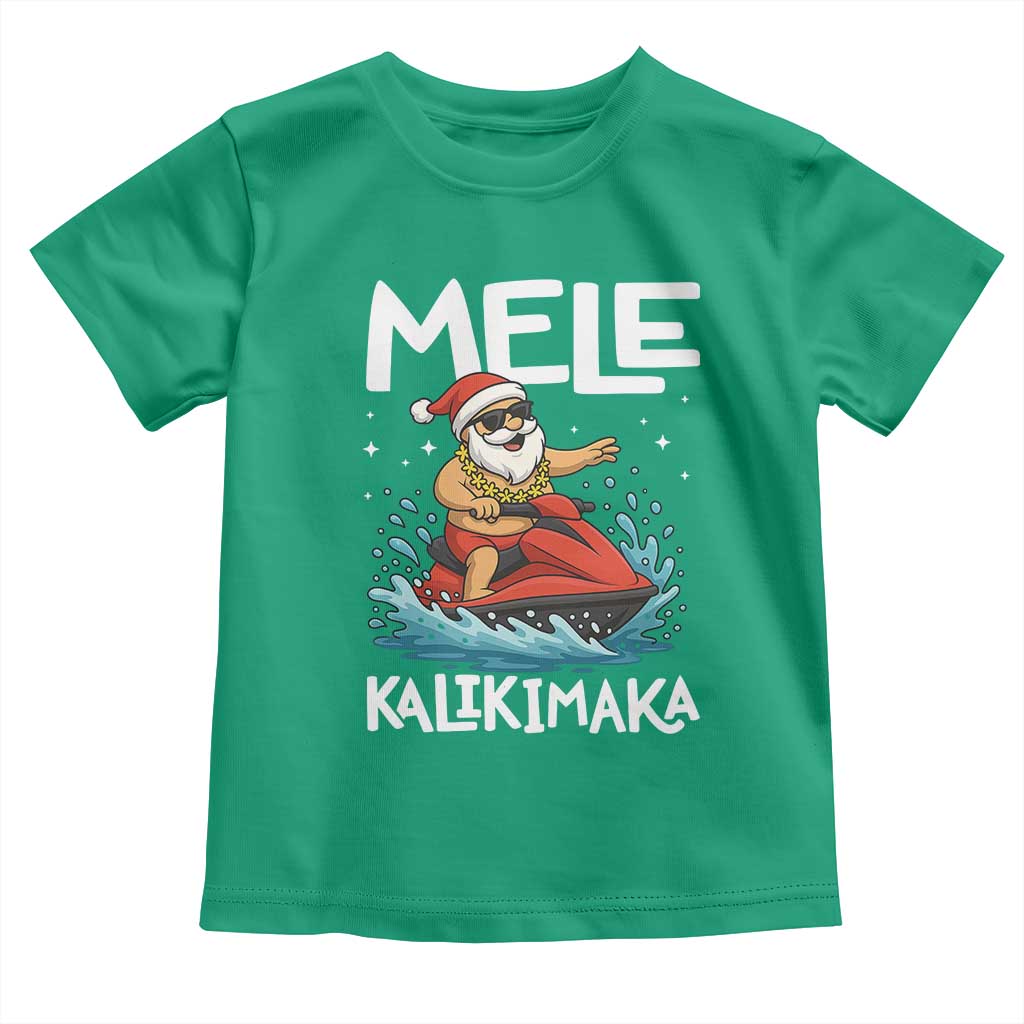 Mele Kalikimaka Hawaiian Christmas Toddler T Shirt Funny Santa Jet Ski Summer Beach Xmas In July TS10 Irish Green Print Your Wear