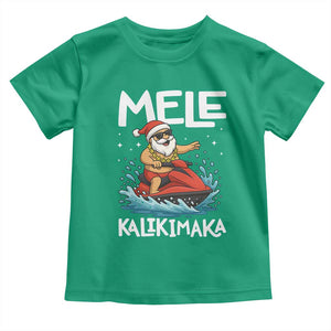Mele Kalikimaka Hawaiian Christmas Toddler T Shirt Funny Santa Jet Ski Summer Beach Xmas In July TS10 Irish Green Print Your Wear