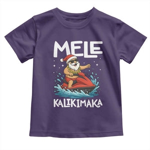 Mele Kalikimaka Hawaiian Christmas Toddler T Shirt Funny Santa Jet Ski Summer Beach Xmas In July TS10 Purple Print Your Wear