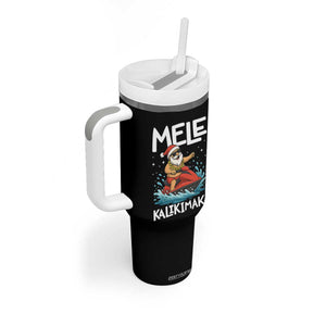 Mele Kalikimaka Hawaiian Christmas Tumbler With Handle Funny Santa Jet Ski Summer Beach Xmas In July TS10 Print Your Wear