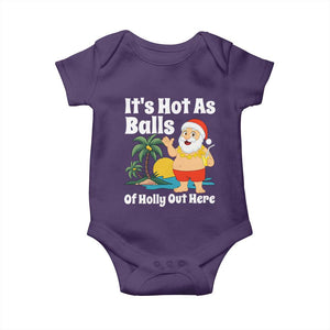 Funny Christmas In July Baby Onesie Hot As Balls Santa Summer Party TS10 Purple Print Your Wear