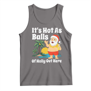 Funny Christmas In July Tank Top Hot As Balls Santa Summer Party TS10 Deep Heather Print Your Wear