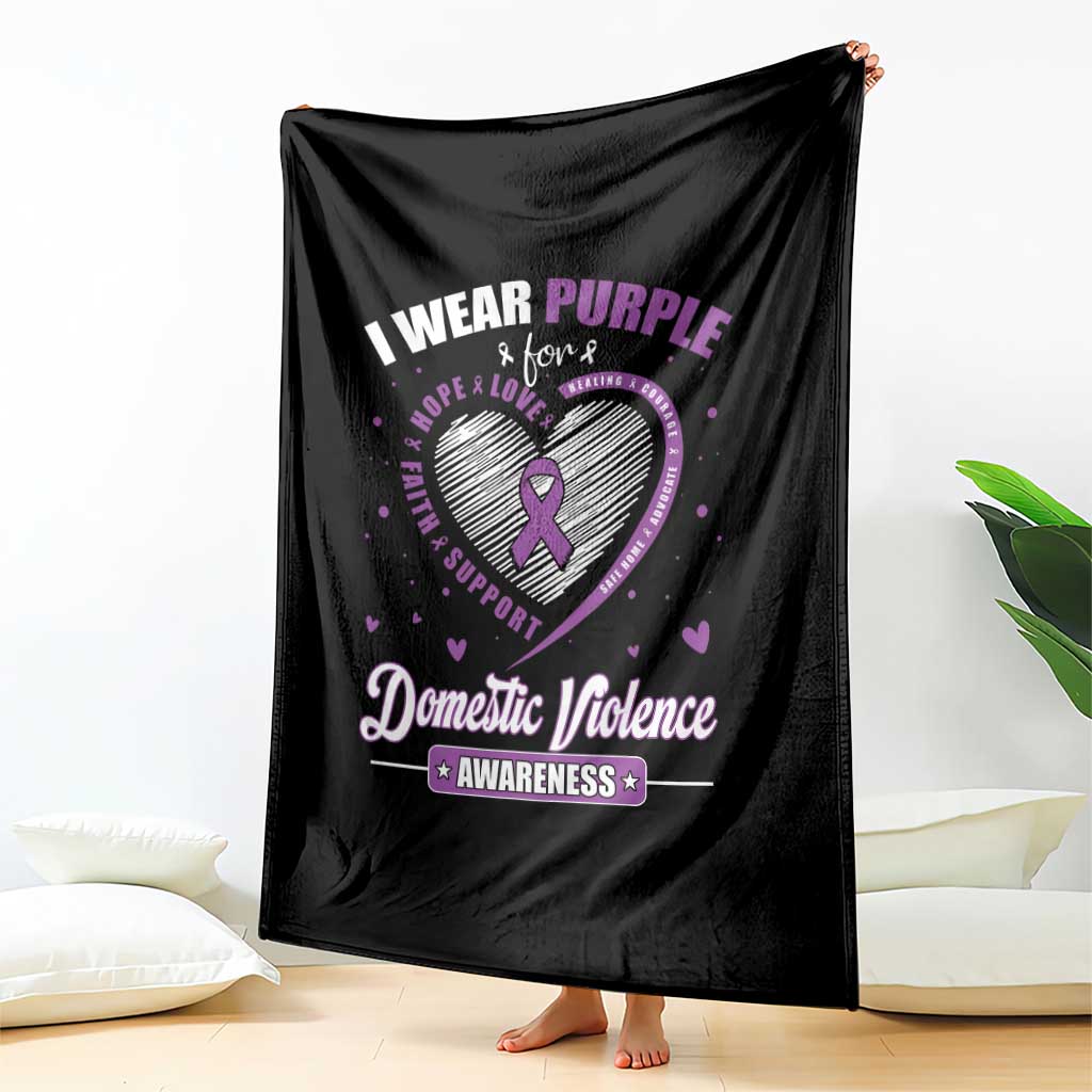 Domestic Violence Awareness Throw Blanket Purple Ribbon Support Survivor TS10 Print Your Wear