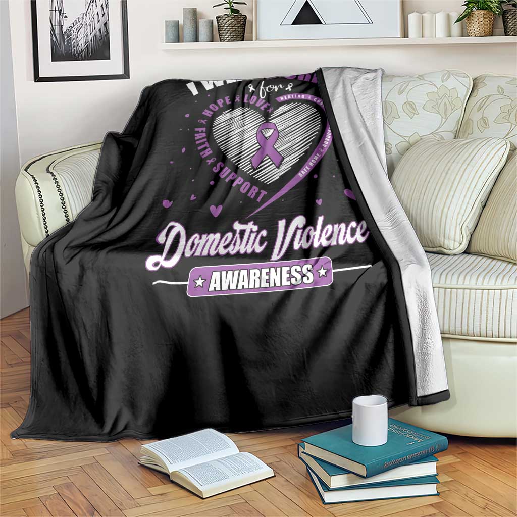 Domestic Violence Awareness Throw Blanket Purple Ribbon Support Survivor TS10 Print Your Wear