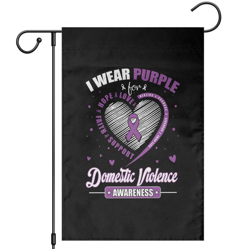 Domestic Violence Awareness Garden Flag Purple Ribbon Support Survivor TS10 Black Print Your Wear