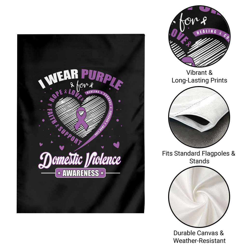 Domestic Violence Awareness Garden Flag Purple Ribbon Support Survivor TS10 Print Your Wear