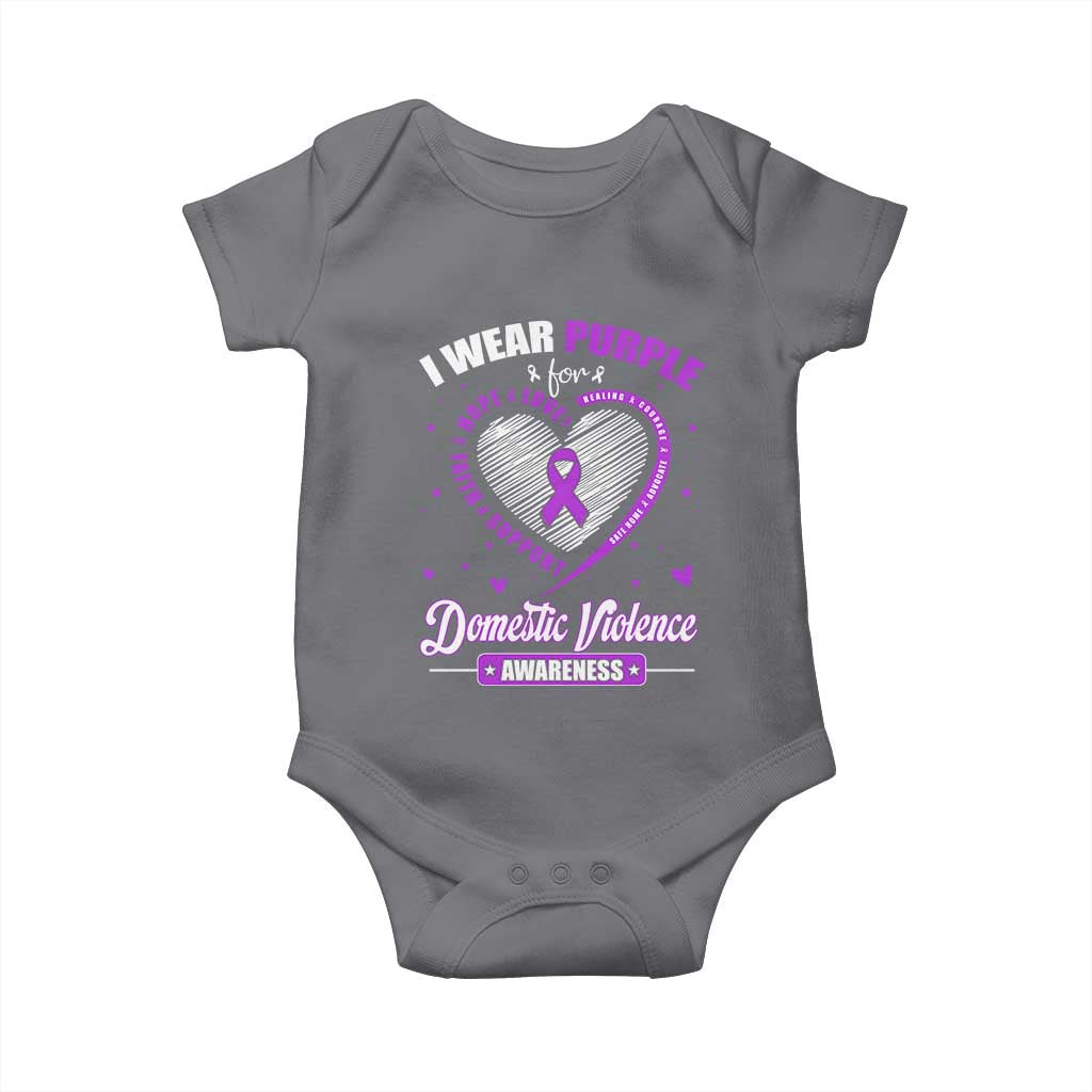 Domestic Violence Awareness Baby Onesie Purple Ribbon Support Survivor TS10 Charcoal Print Your Wear