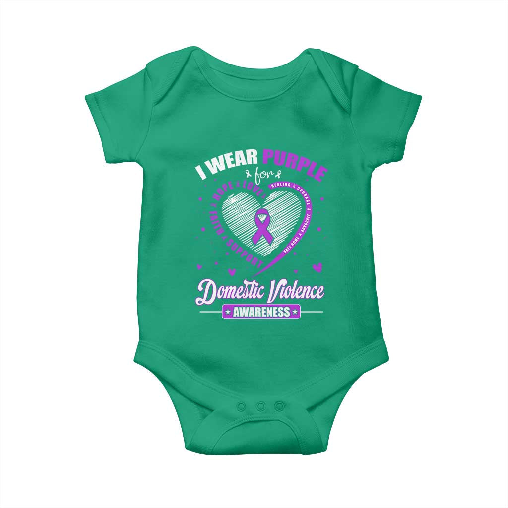 Domestic Violence Awareness Baby Onesie Purple Ribbon Support Survivor TS10 Irish Green Print Your Wear