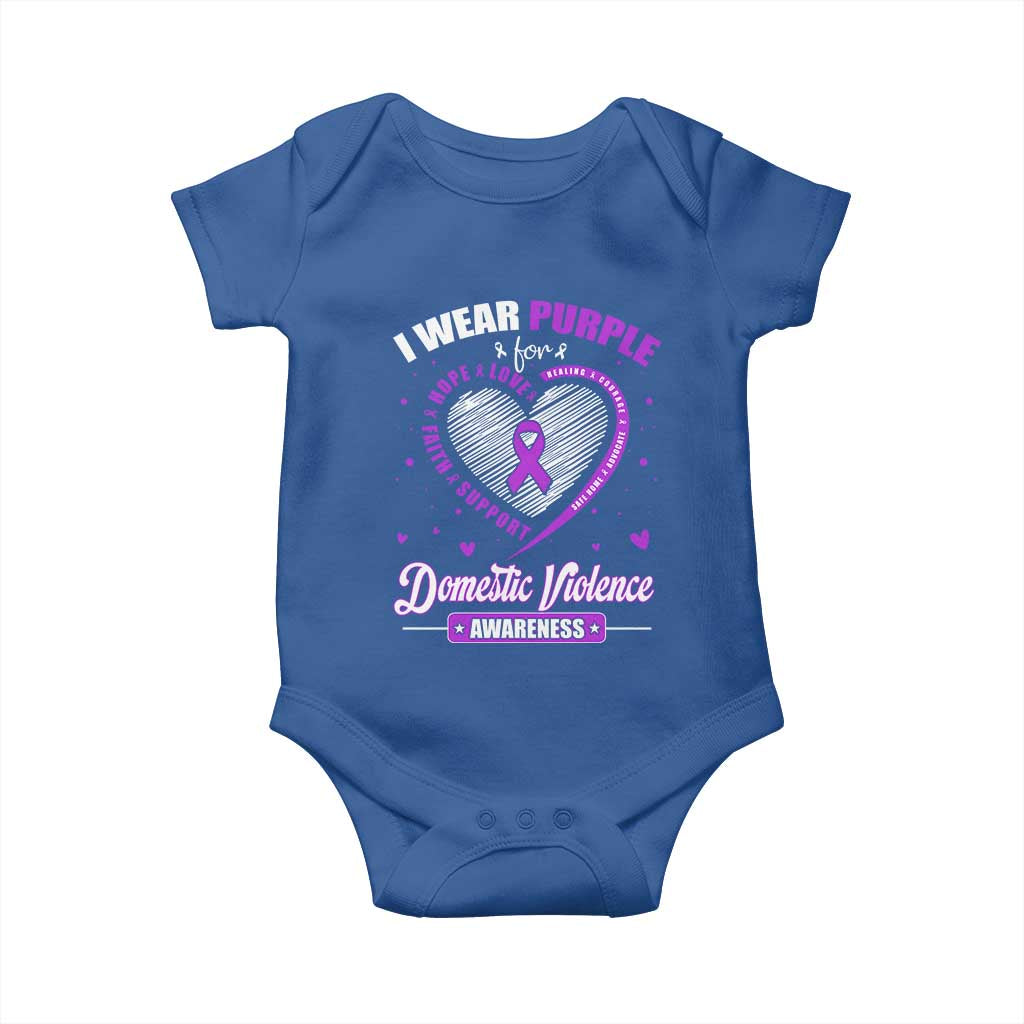 Domestic Violence Awareness Baby Onesie Purple Ribbon Support Survivor TS10 Royal Blue Print Your Wear