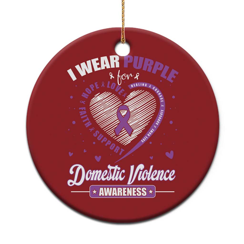 Domestic Violence Awareness Christmas Ornament Purple Ribbon Support Survivor TS10 Print Your Wear