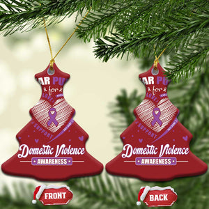 Domestic Violence Awareness Christmas Ornament Purple Ribbon Support Survivor TS10 Christmas Tree Red Print Your Wear