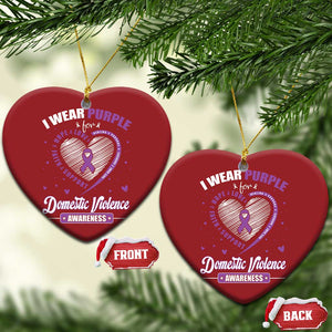 Domestic Violence Awareness Christmas Ornament Purple Ribbon Support Survivor TS10 Heart Red Print Your Wear