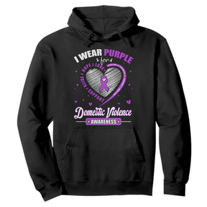 Domestic Violence Awareness Hoodie Purple Ribbon Support Survivor TS10 Black Print Your Wear