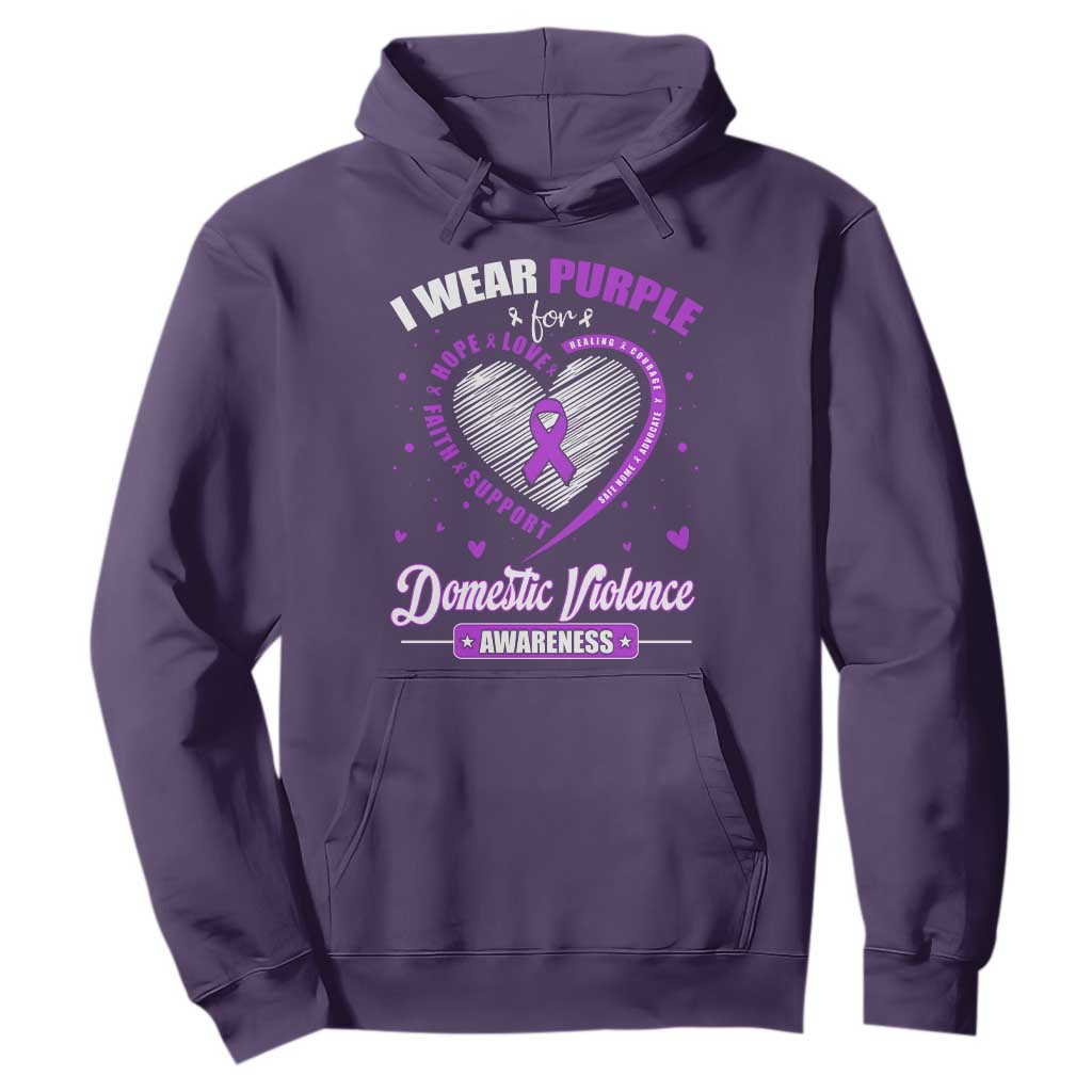 Domestic Violence Awareness Hoodie Purple Ribbon Support Survivor TS10 Purple Print Your Wear
