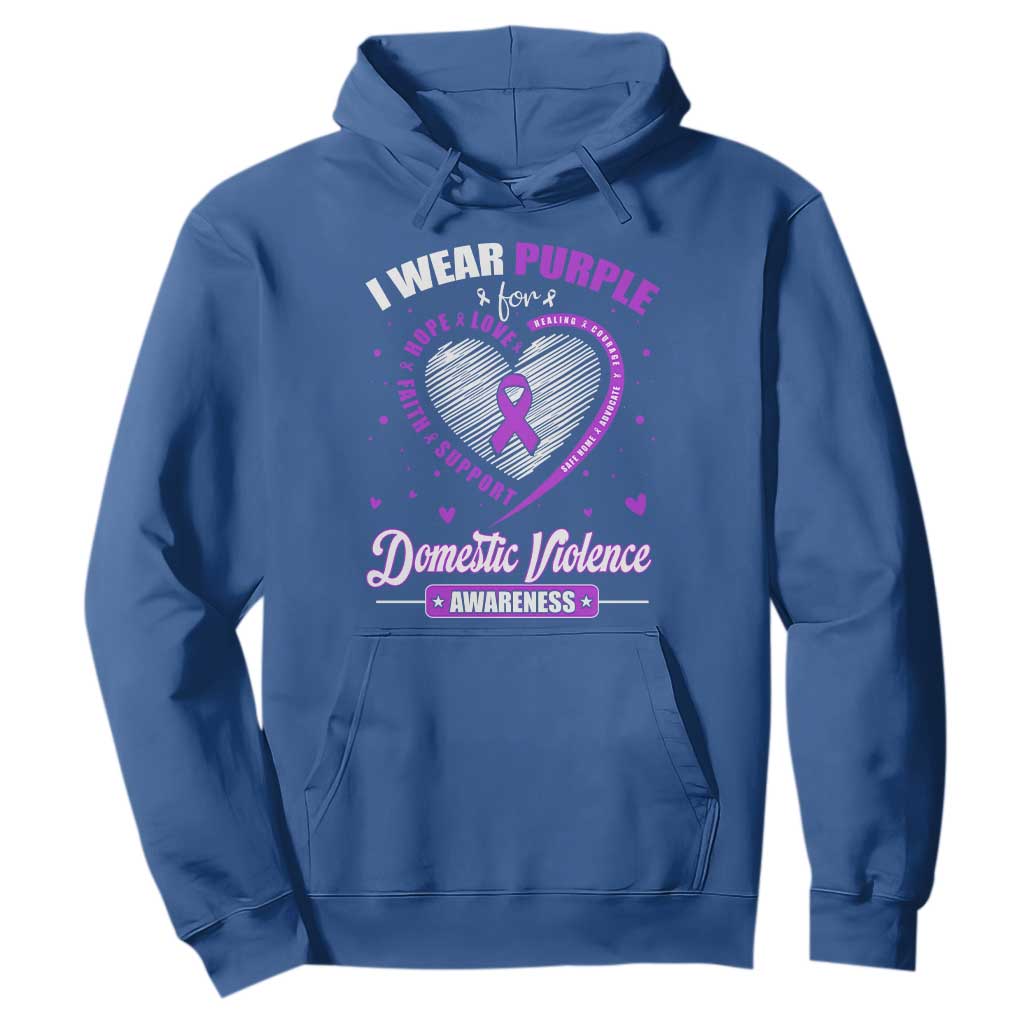 Domestic Violence Awareness Hoodie Purple Ribbon Support Survivor TS10 Royal Blue Print Your Wear