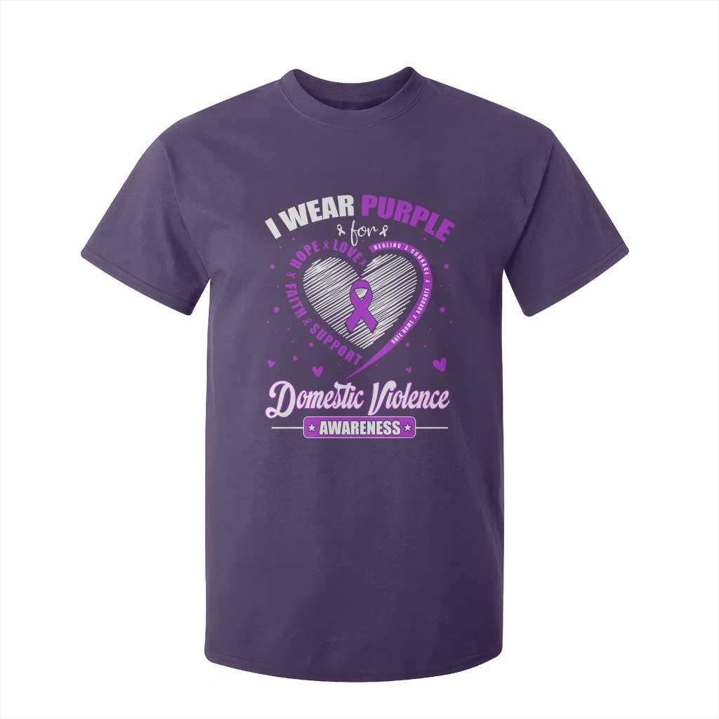 Domestic Violence Awareness T Shirt For Kid Purple Ribbon Support Survivor TS10 Purple Print Your Wear