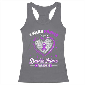 Domestic Violence Awareness Racerback Tank Top Purple Ribbon Support Survivor TS10 Charcoal Print Your Wear