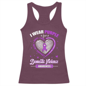 Domestic Violence Awareness Racerback Tank Top Purple Ribbon Support Survivor TS10 Maroon Print Your Wear