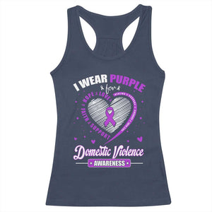 Domestic Violence Awareness Racerback Tank Top Purple Ribbon Support Survivor TS10 Navy Print Your Wear