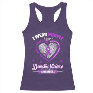 Domestic Violence Awareness Racerback Tank Top Purple Ribbon Support Survivor TS10 Purple Print Your Wear