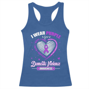 Domestic Violence Awareness Racerback Tank Top Purple Ribbon Support Survivor TS10 Royal Blue Print Your Wear