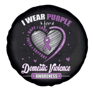 Domestic Violence Awareness Spare Tire Cover Purple Ribbon Support Survivor TS10 Print Your Wear