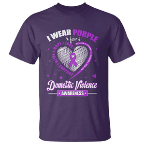 Domestic Violence Awareness T Shirt Purple Ribbon Support Survivor TS10 Purple Print Your Wear