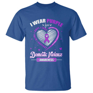 Domestic Violence Awareness T Shirt Purple Ribbon Support Survivor TS10 Royal Blue Print Your Wear