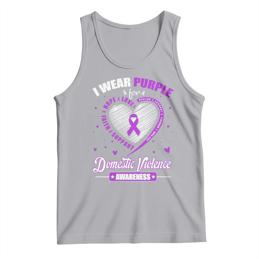 Domestic Violence Awareness Tank Top Purple Ribbon Support Survivor TS10 Athletic Heather Print Your Wear