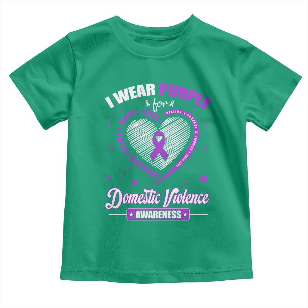 Domestic Violence Awareness Toddler T Shirt Purple Ribbon Support Survivor TS10 Irish Green Print Your Wear