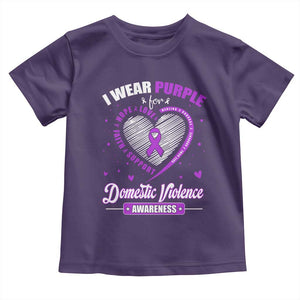 Domestic Violence Awareness Toddler T Shirt Purple Ribbon Support Survivor TS10 Purple Print Your Wear