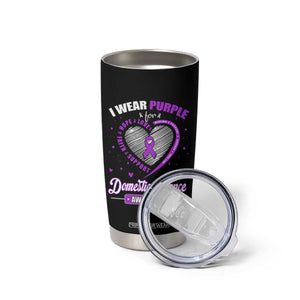 Domestic Violence Awareness Tumbler Cup Purple Ribbon Support Survivor TS10 Print Your Wear