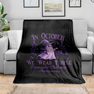 Domestic Violence Awareness Throw Blanket Halloween October Wear Purple Ghost TS10 Print Your Wear