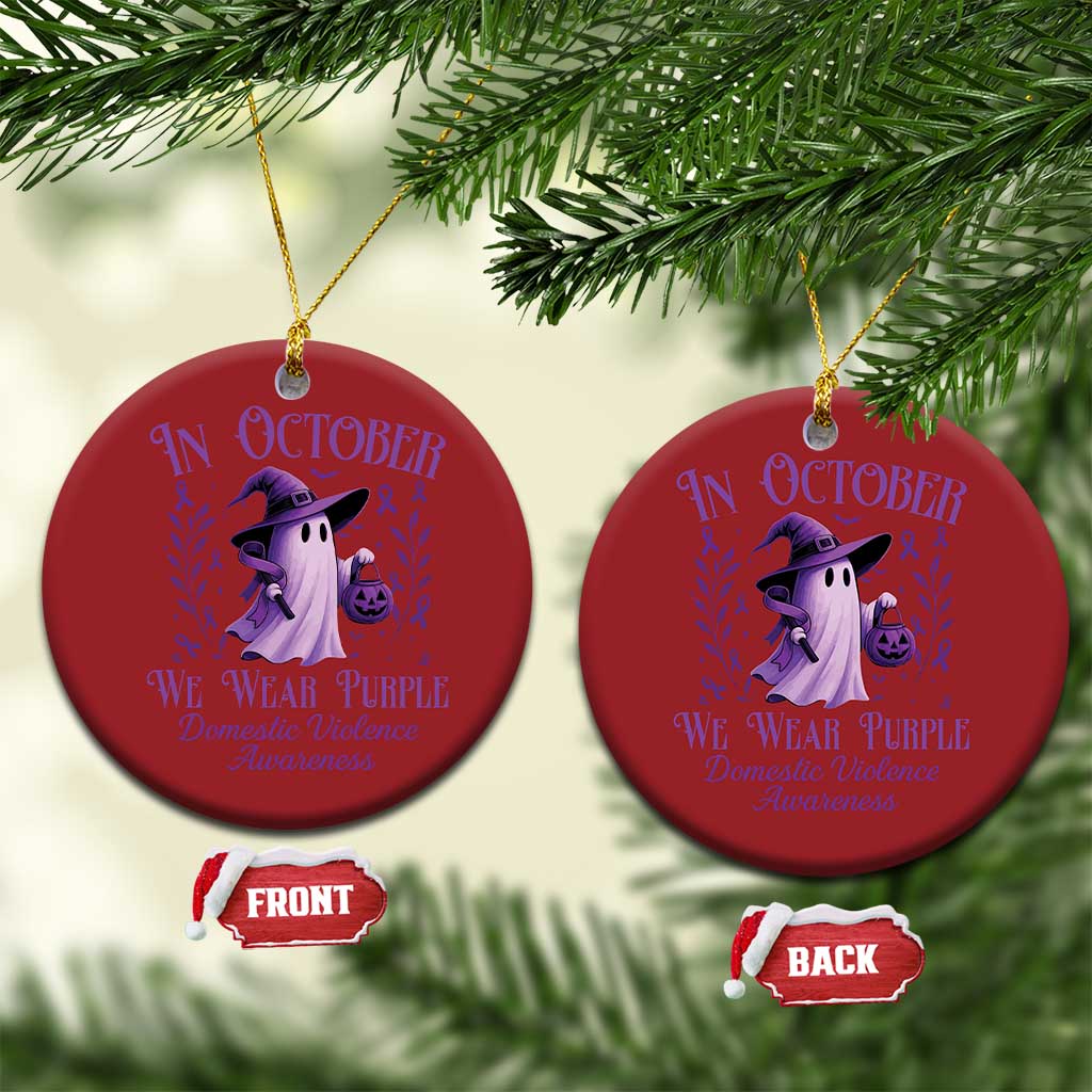 Domestic Violence Awareness Christmas Ornament Halloween October Wear Purple Ghost TS10 Circle Red Print Your Wear