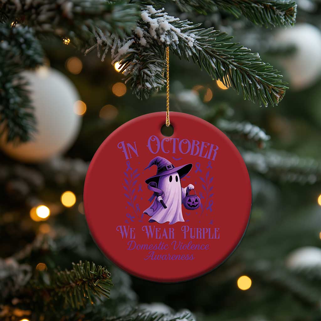 Domestic Violence Awareness Christmas Ornament Halloween October Wear Purple Ghost TS10 Print Your Wear