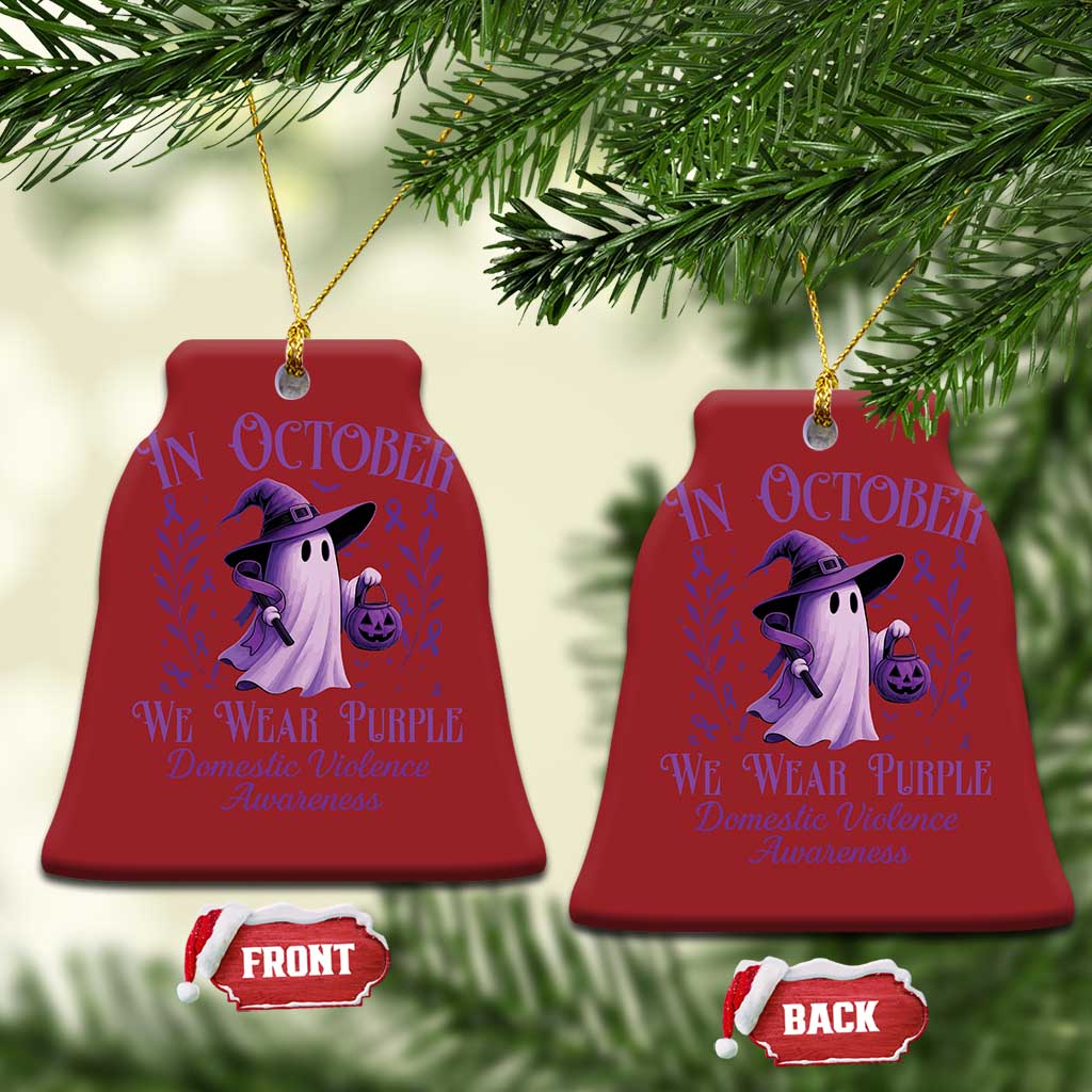 Domestic Violence Awareness Christmas Ornament Halloween October Wear Purple Ghost TS10 Bell Flake Red Print Your Wear
