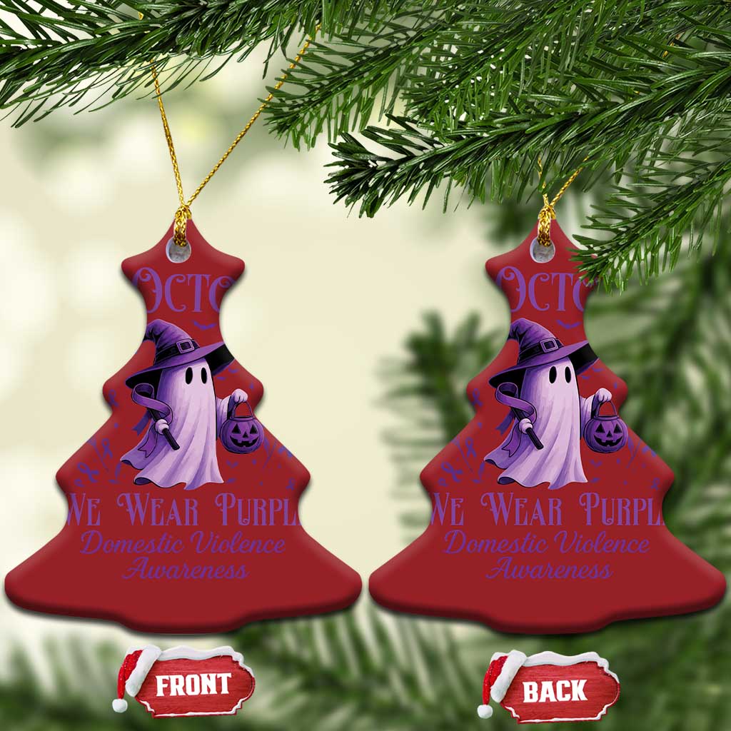 Domestic Violence Awareness Christmas Ornament Halloween October Wear Purple Ghost TS10 Christmas Tree Red Print Your Wear