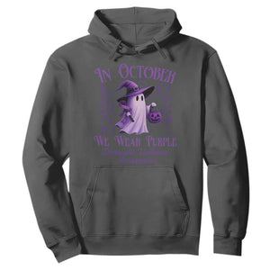 Domestic Violence Awareness Hoodie Halloween October Wear Purple Ghost TS10 Dark Heather Print Your Wear