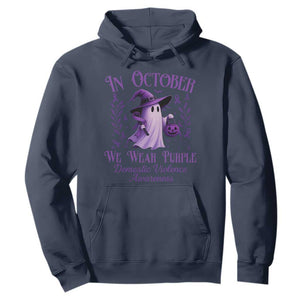 Domestic Violence Awareness Hoodie Halloween October Wear Purple Ghost TS10 Navy Print Your Wear