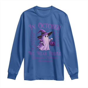 Domestic Violence Awareness Long Sleeve Shirt Halloween October Wear Purple Ghost TS10 Royal Blue Print Your Wear
