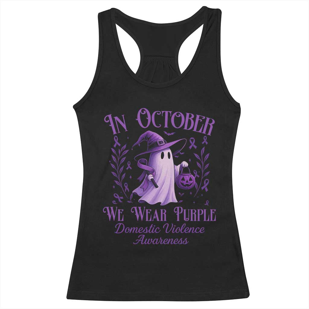 Domestic Violence Awareness Racerback Tank Top Halloween October Wear Purple Ghost TS10 Black Print Your Wear
