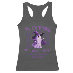 Domestic Violence Awareness Racerback Tank Top Halloween October Wear Purple Ghost TS10 Dark Heather Print Your Wear