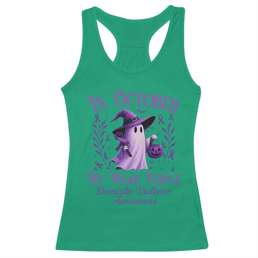 Domestic Violence Awareness Racerback Tank Top Halloween October Wear Purple Ghost TS10 Irish Green Print Your Wear