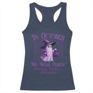 Domestic Violence Awareness Racerback Tank Top Halloween October Wear Purple Ghost TS10 Navy Print Your Wear