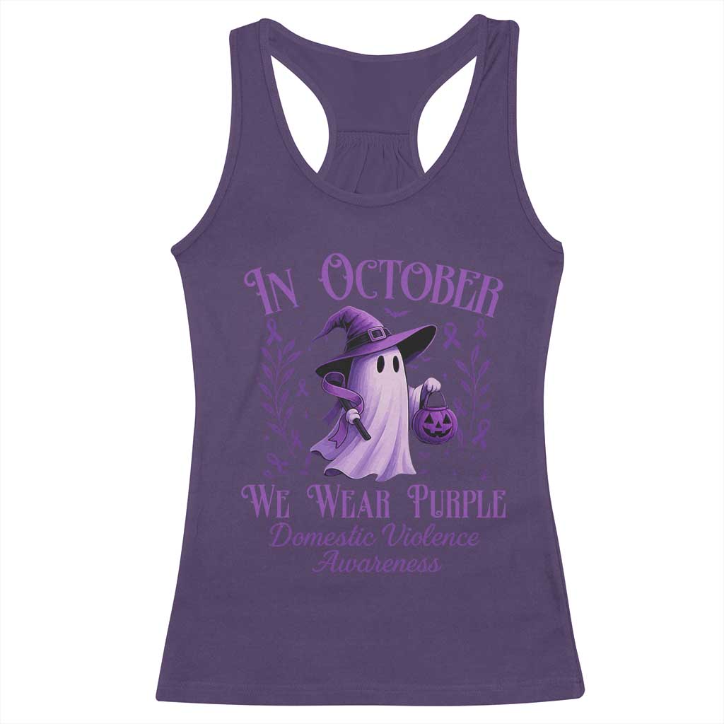 Domestic Violence Awareness Racerback Tank Top Halloween October Wear Purple Ghost TS10 Purple Print Your Wear