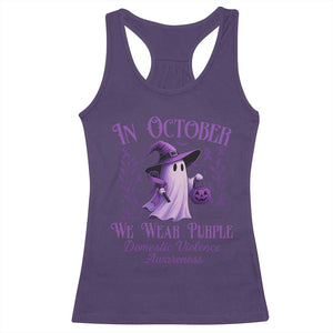 Domestic Violence Awareness Racerback Tank Top Halloween October Wear Purple Ghost TS10 Purple Print Your Wear