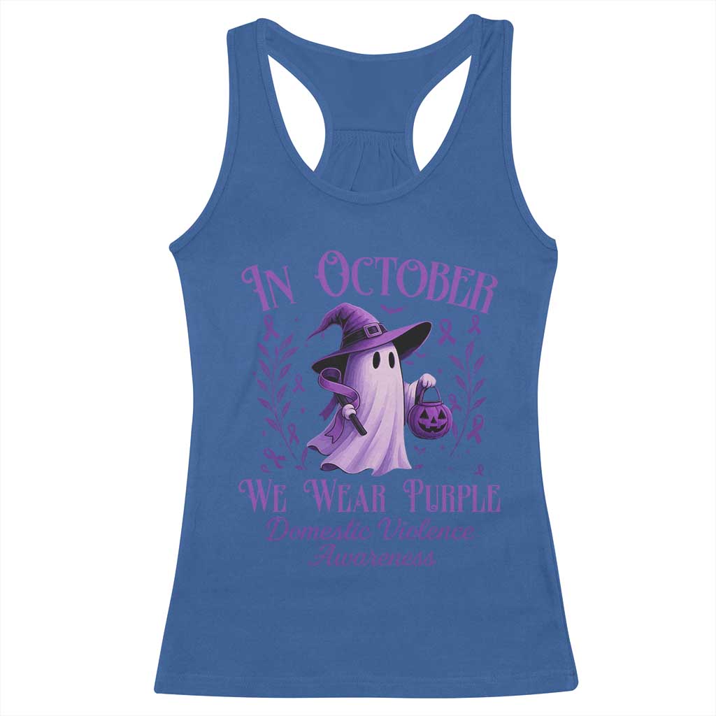 Domestic Violence Awareness Racerback Tank Top Halloween October Wear Purple Ghost TS10 Royal Blue Print Your Wear
